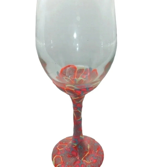 𝅺colorful Psychedelic Wine Glass 🍷 1 only - Picture 1 of 3